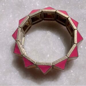 Flexible Geometric Pink and Tan Bracelet